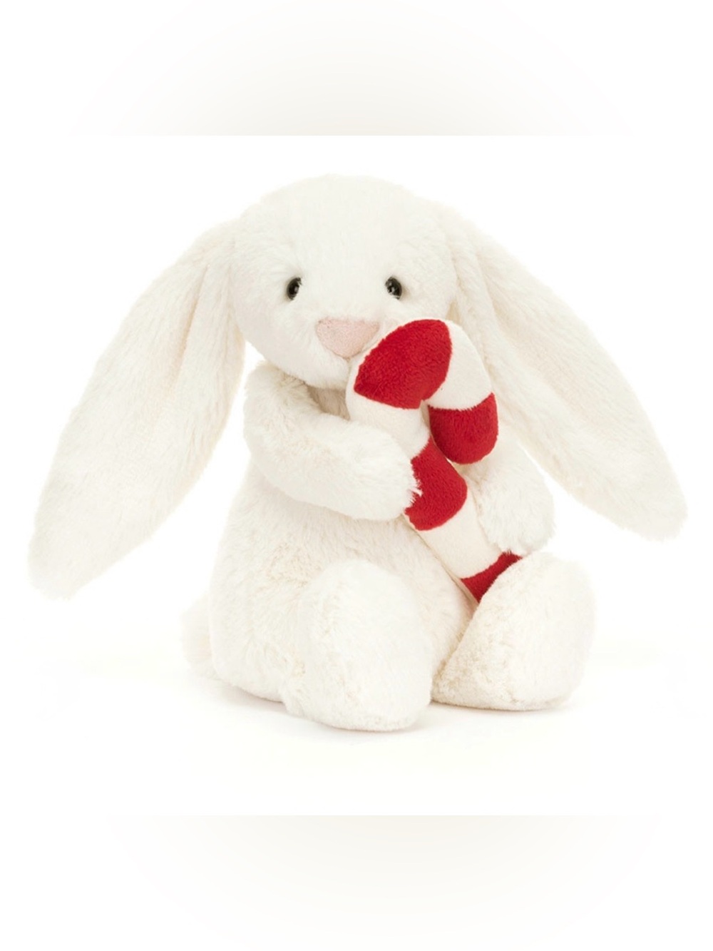 Jellycat - Small Bashful Bunny with Candy Cane, White/Cream